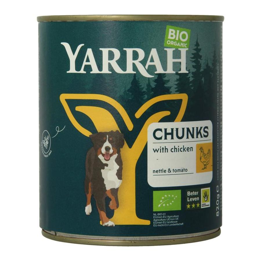 Hond brokjes kip in saus bio