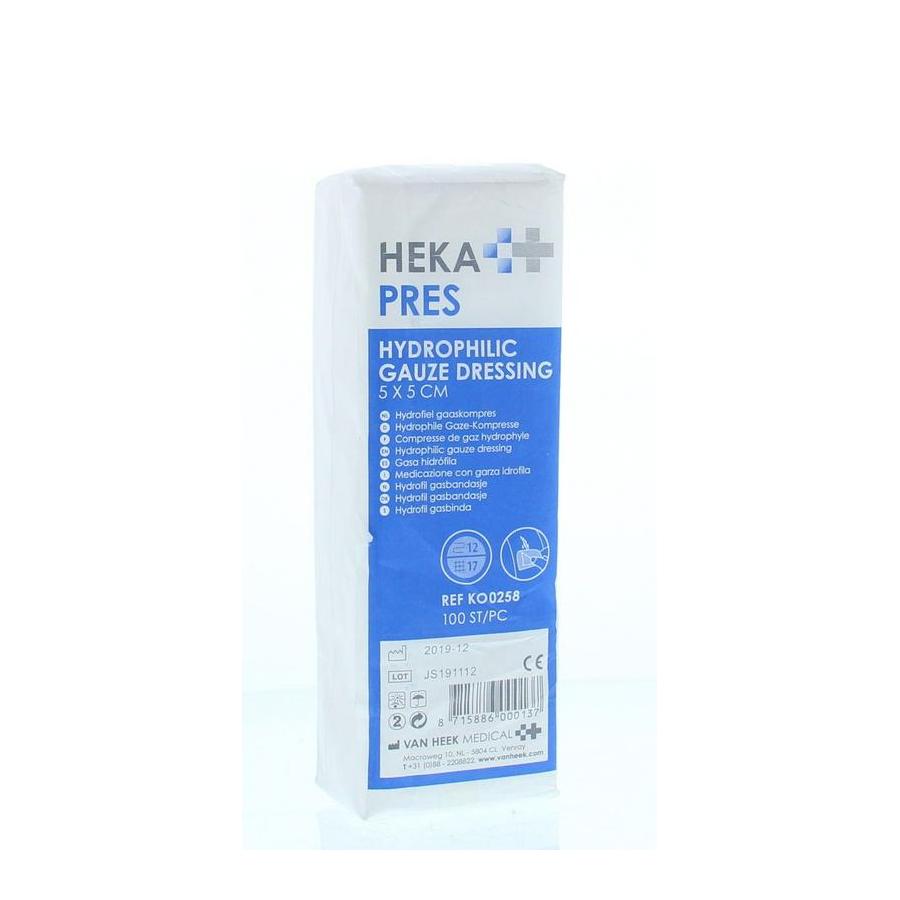 Hydrofiel gaaskompres 5 x 5 niet steriel