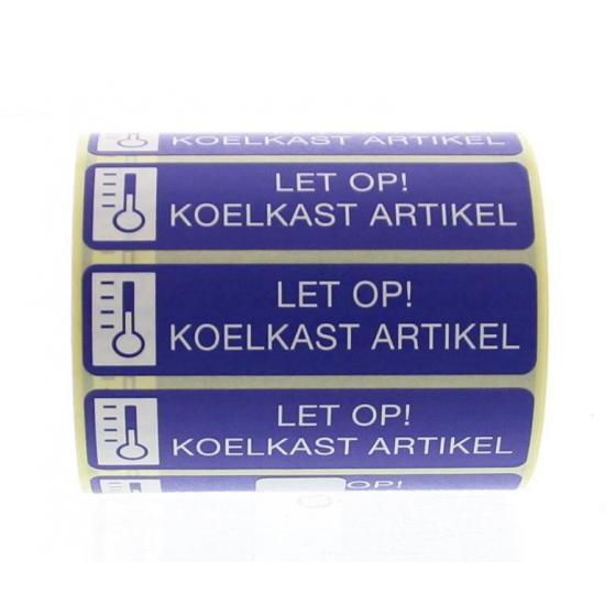 Sticker let op koelkast artikel