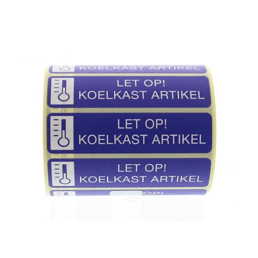 Sticker let op koelkast artikel