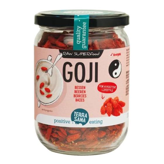 Raw goji bessen in glas bio