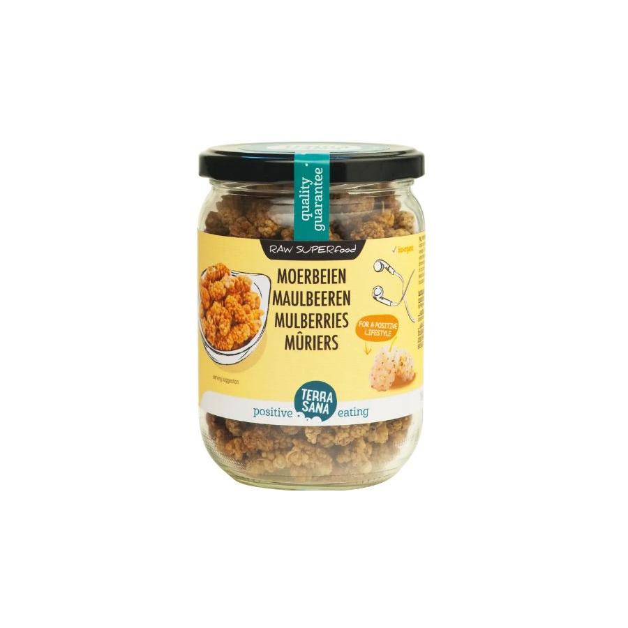 Raw moerbei bessen wit in glas bio