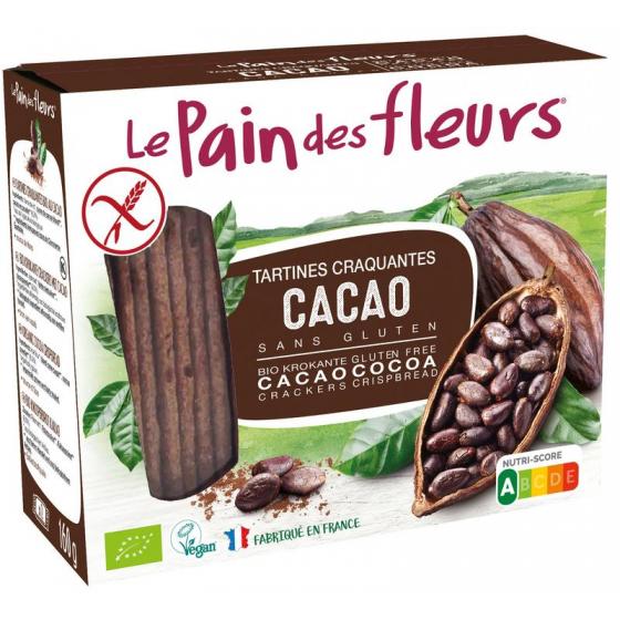 Krokante bio crackers met cacao bio