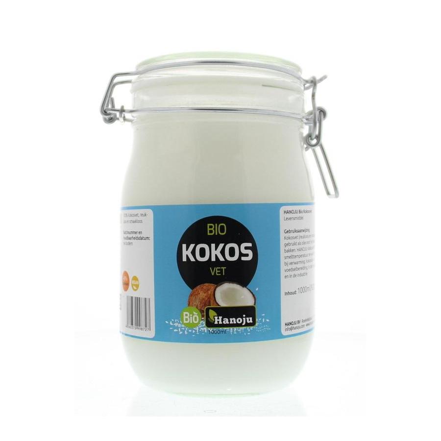 Kokosolie geurloos beugelglas bio