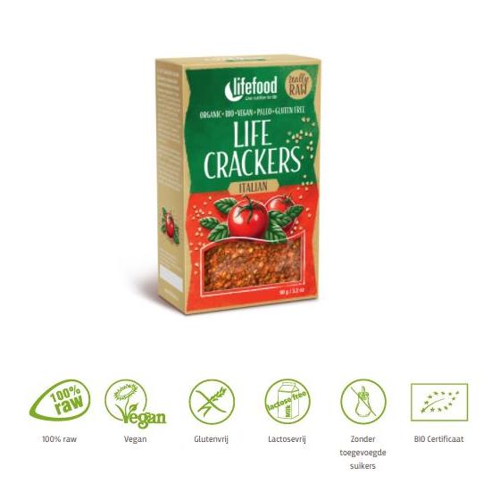 Life crackers Italiaans raw bio