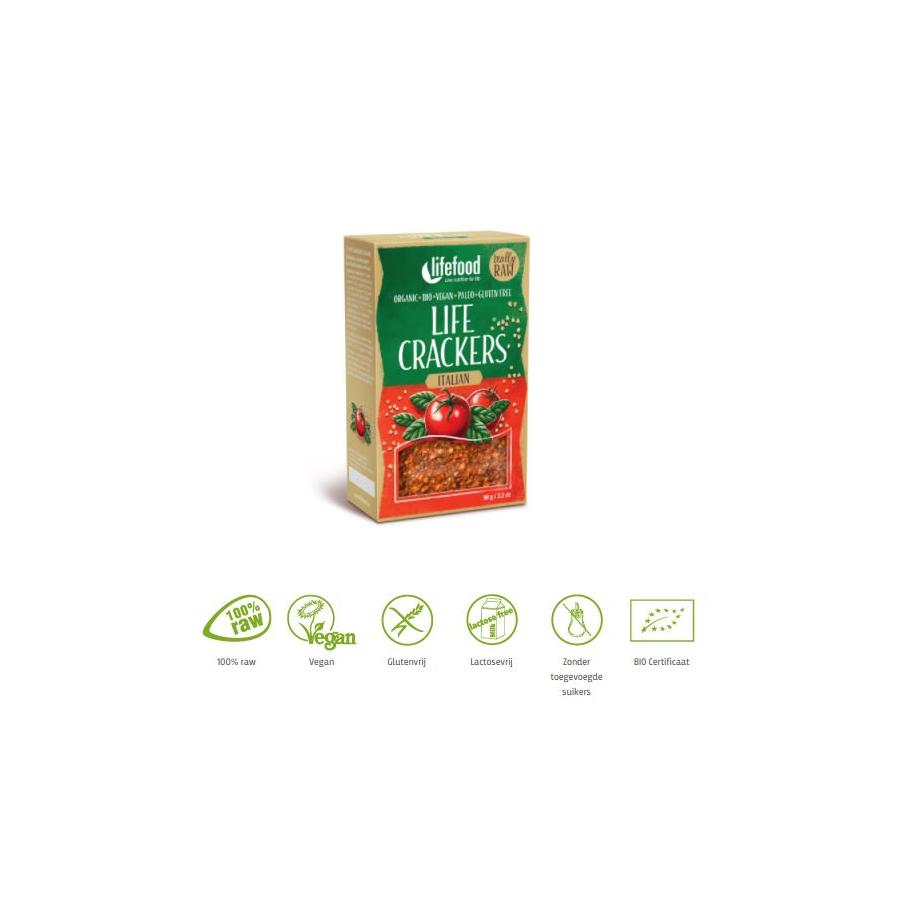 Life crackers Italiaans raw bio