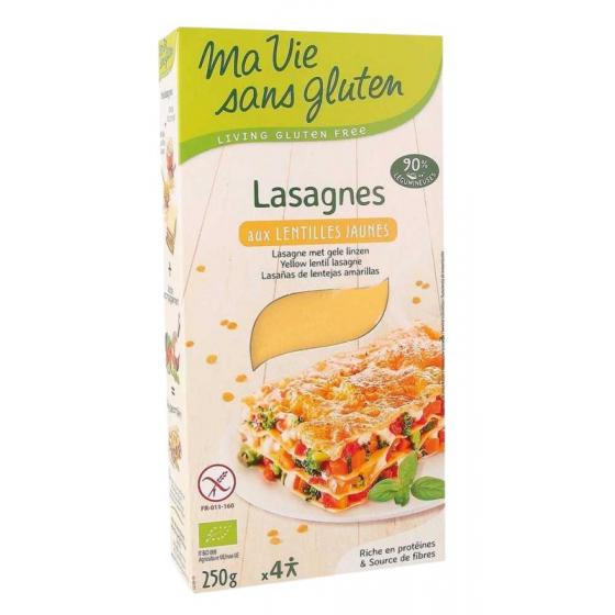 Lasagnebladen van gele linzen glutenvrij bio