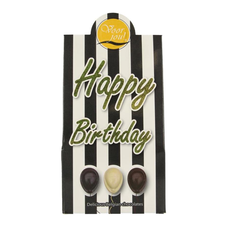 Cadeau doos black & white happy birthday