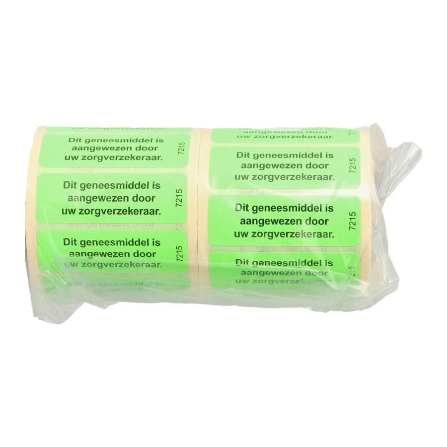 Sticker geneesmiddel aangewezen zorgverzkereraar