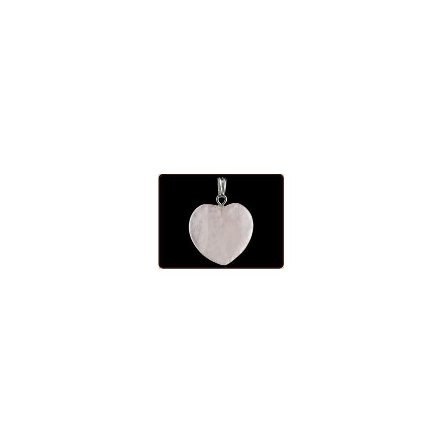 Hanger hart 20mm roze kwarts