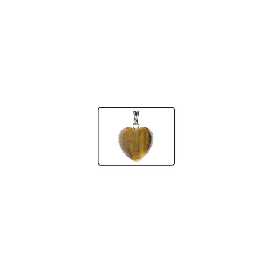 Hanger hart 20mm tijgeroog