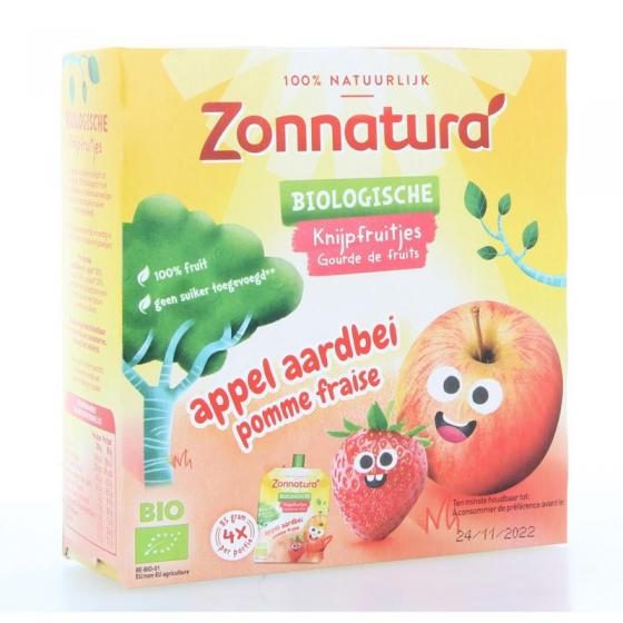 Knijpfruit appel/aardbei bio