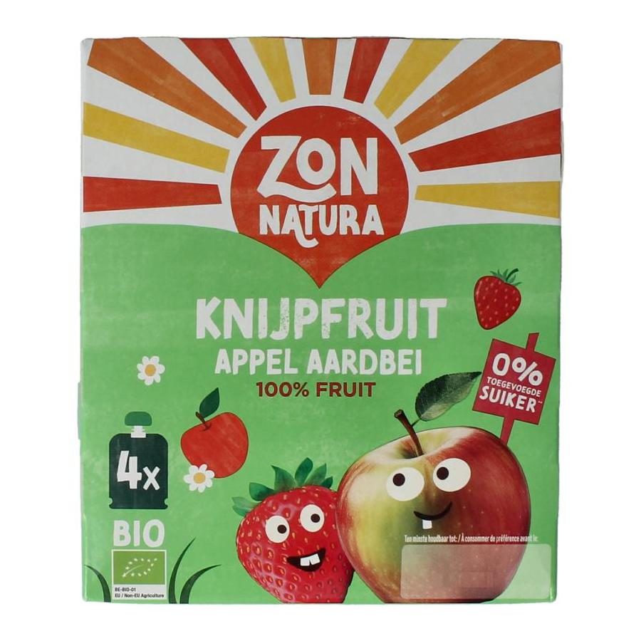 Knijpfruit appel/aardbei bio