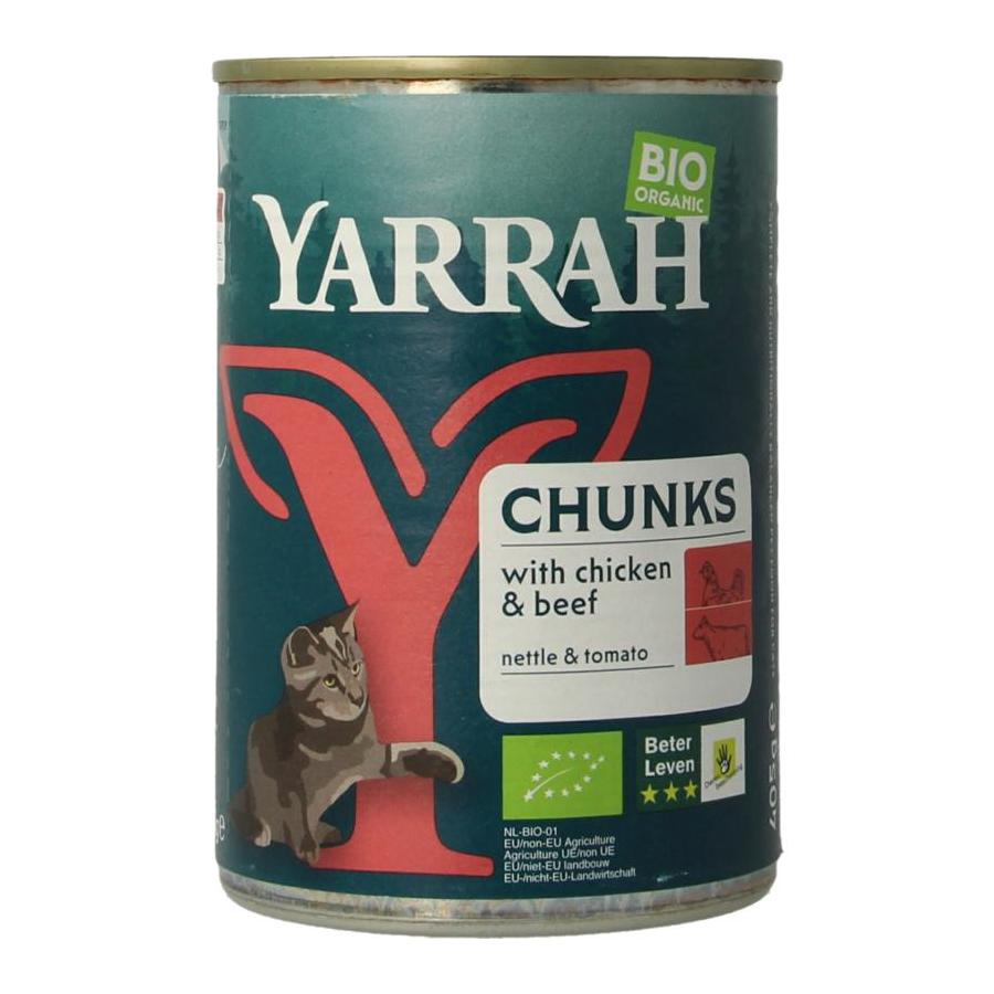 Kattenvoer chunks met kip en rund bio