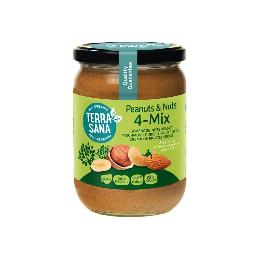 4 mix gemengde notenpasta zonder zout bio