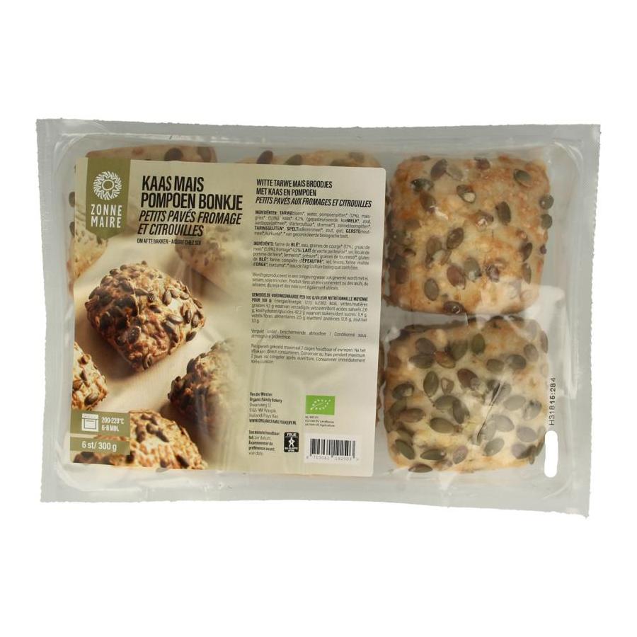 Kaas mais broodje pompoenpit bio