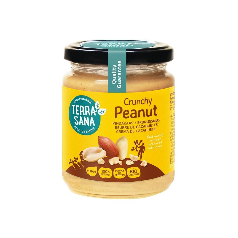Pindakaas crunchy zonder zout bio