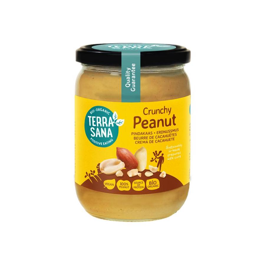 Pindakaas crunchy zonder zout bio