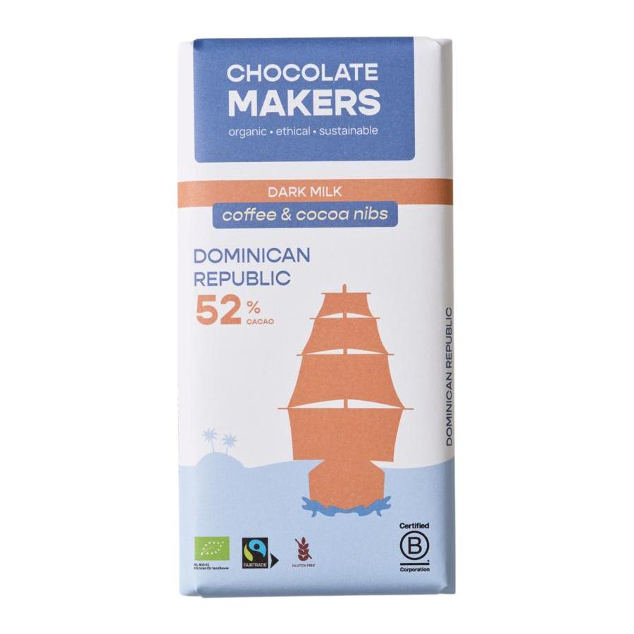 Reep tres hombres 52% melk cacaonibs & koffie bio