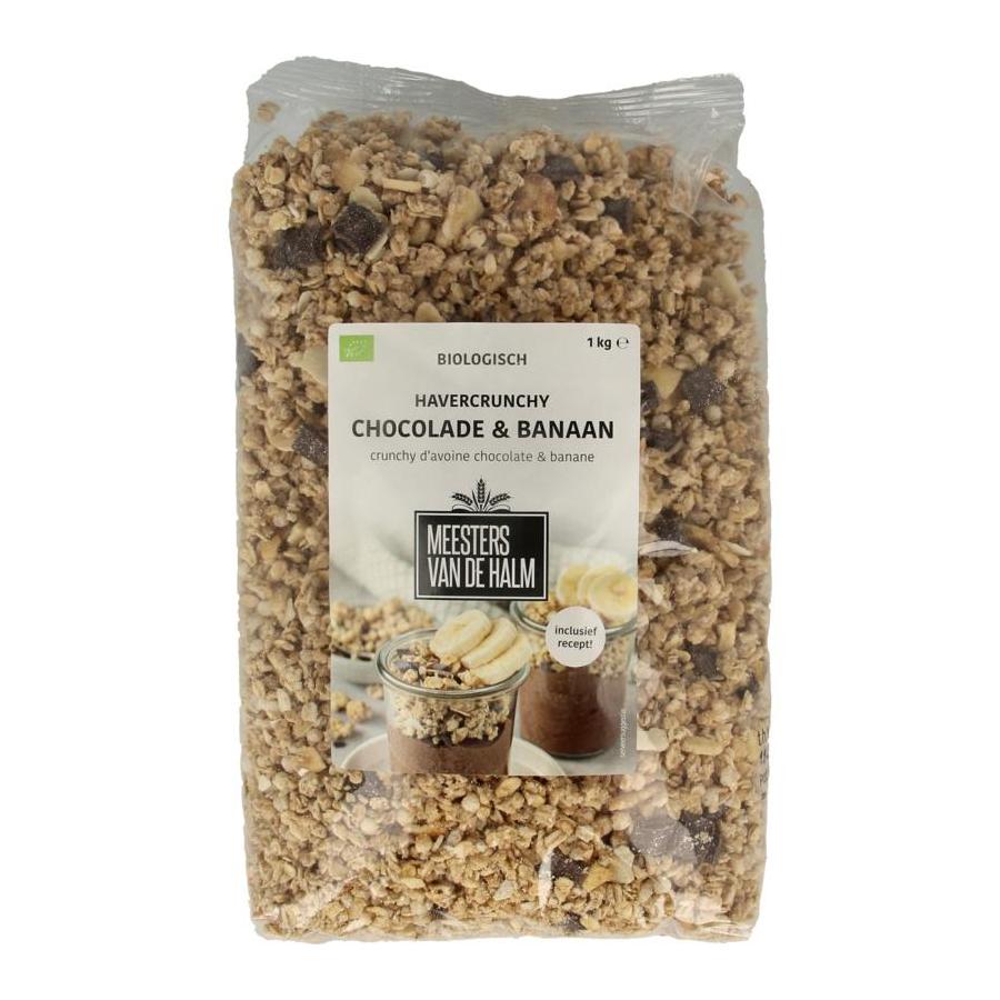 Havergranola crunchy chocolade/banaan bio