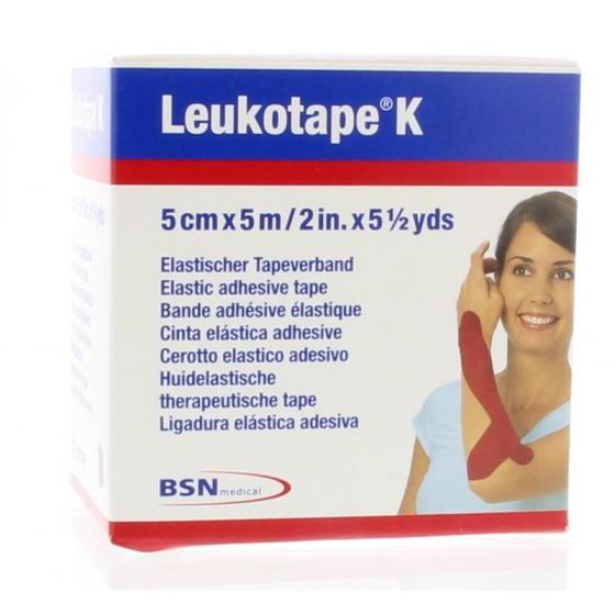 K elastische tape 5m x 5cm rood