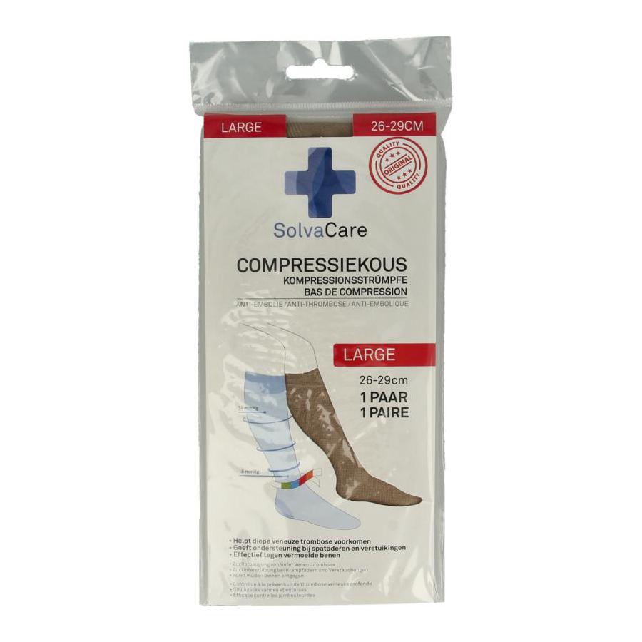 Compressiekous beige L 26 - 29 cm