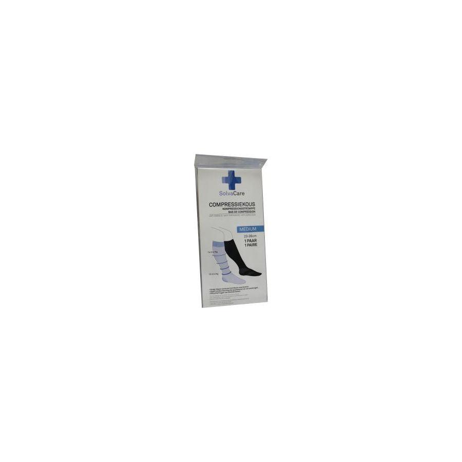 Compressiekous zwart M 23 - 26 cm