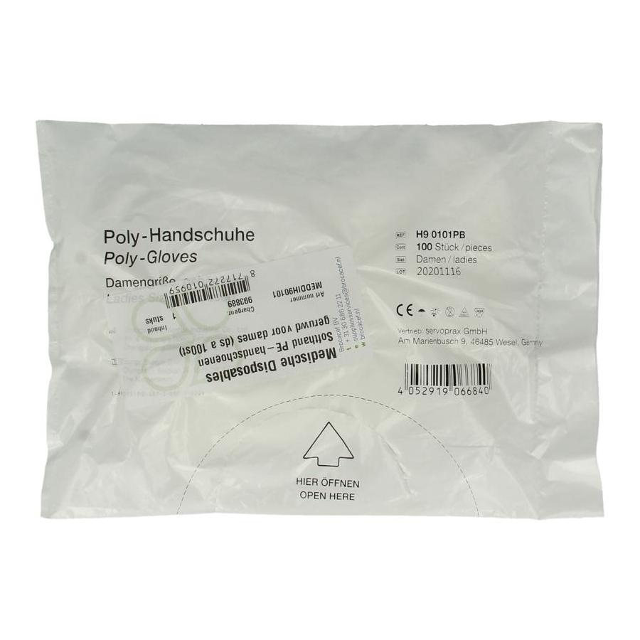 Onderzoekhandschoen poly dames