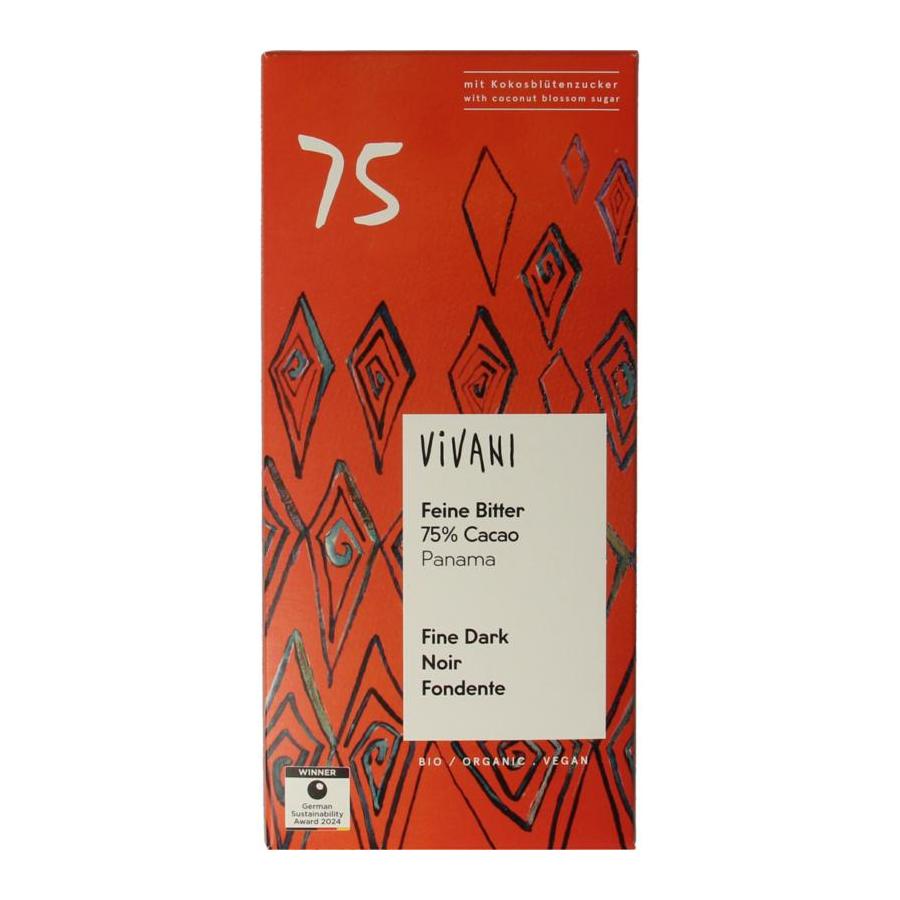 Chocolade puur delicaat 75% Panama bio