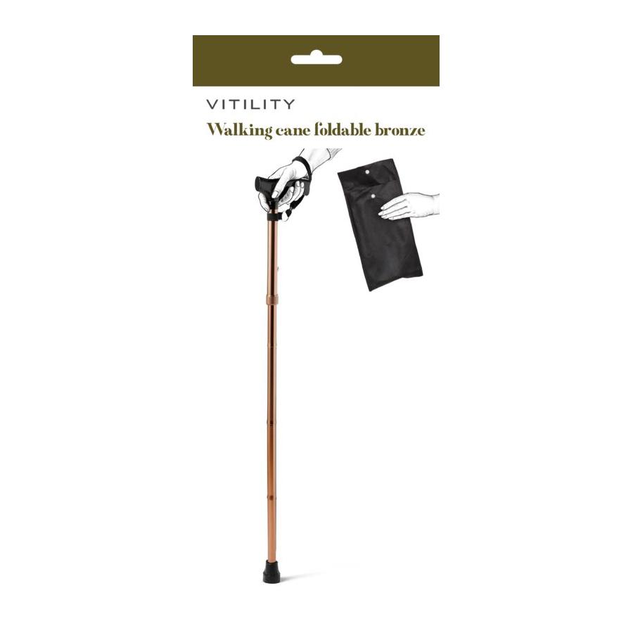 Wandelstok derby opvouwbaar brons