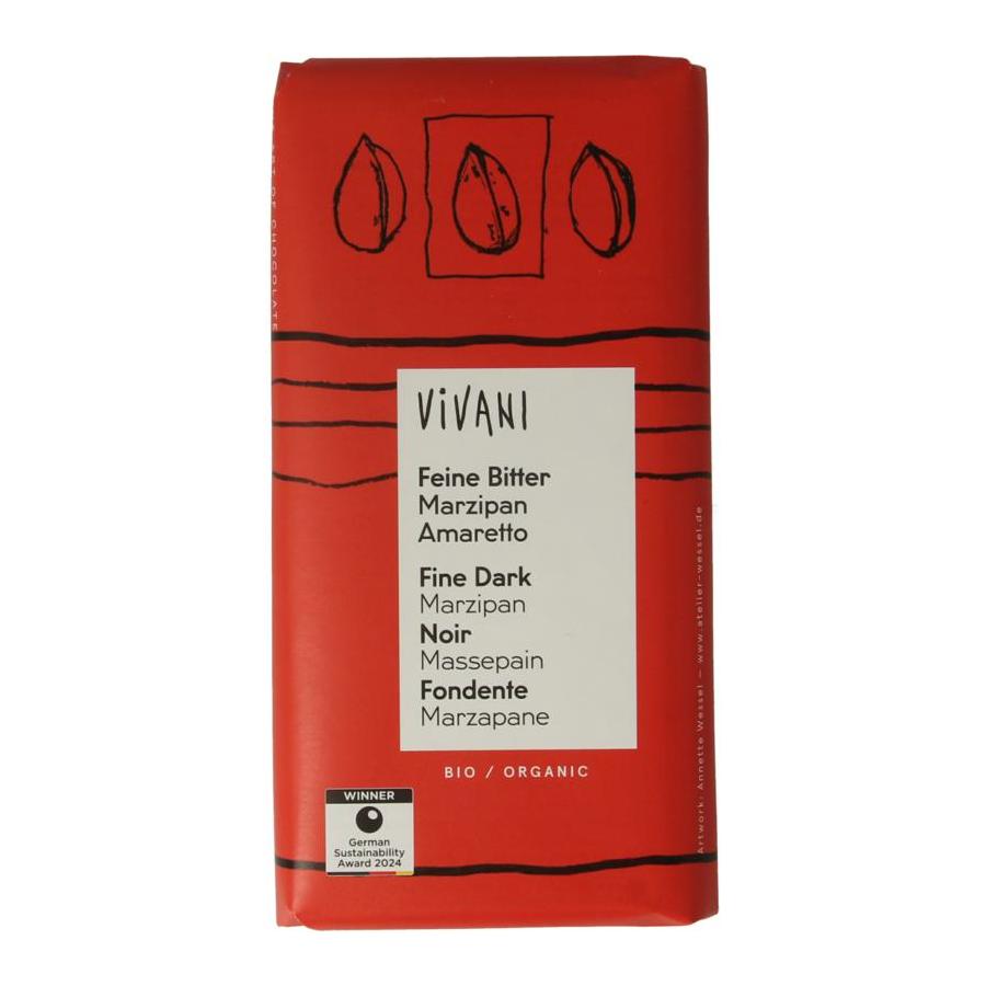 Chocolade puur met marsepein & amaretto bio