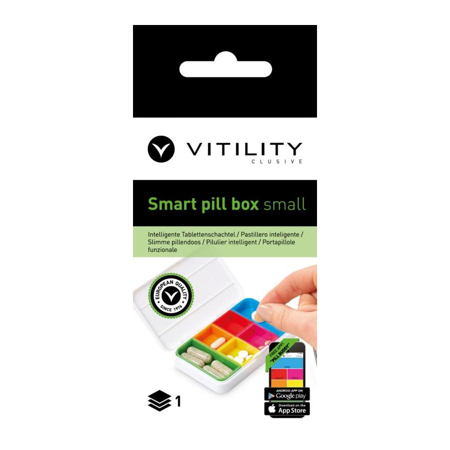 Small pill box white H&F