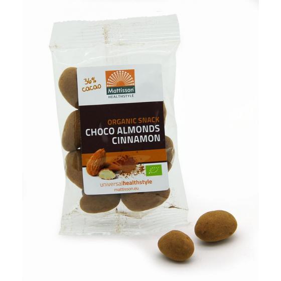 Amandelen kaneel snack pure chocolade bio