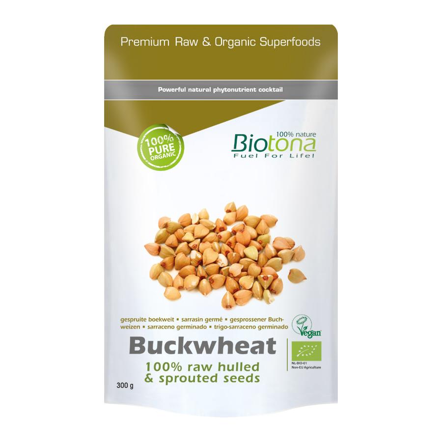 Buckwheat raw hulled & sprouted seeds bio