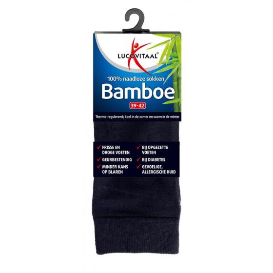 Bamboe sok lang blauw maat 39-42