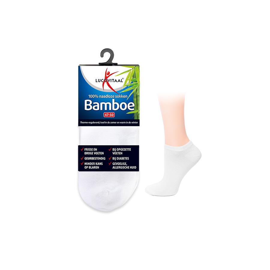 Bamboe enkelsok wit maat 35-38