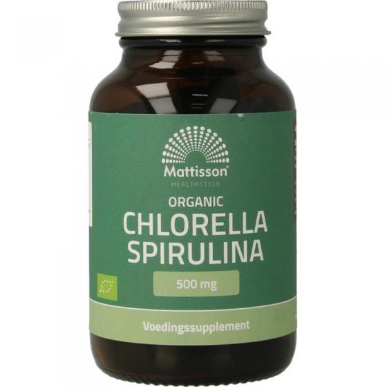 Organic chlorella spirulina 500mg bio