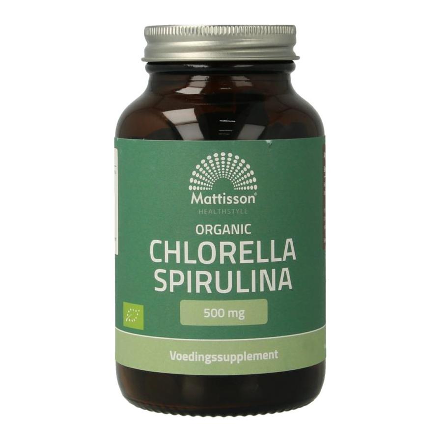 Organic chlorella spirulina 500mg bio