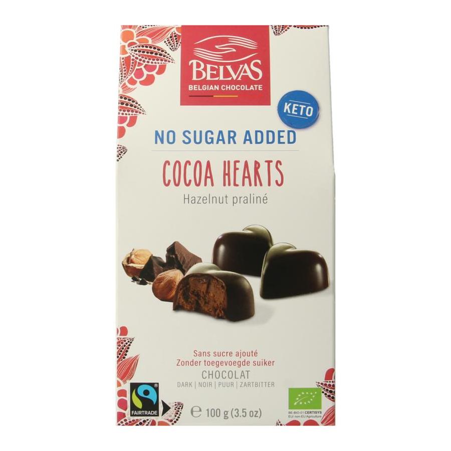 Choco hart hazelnoot praline bio