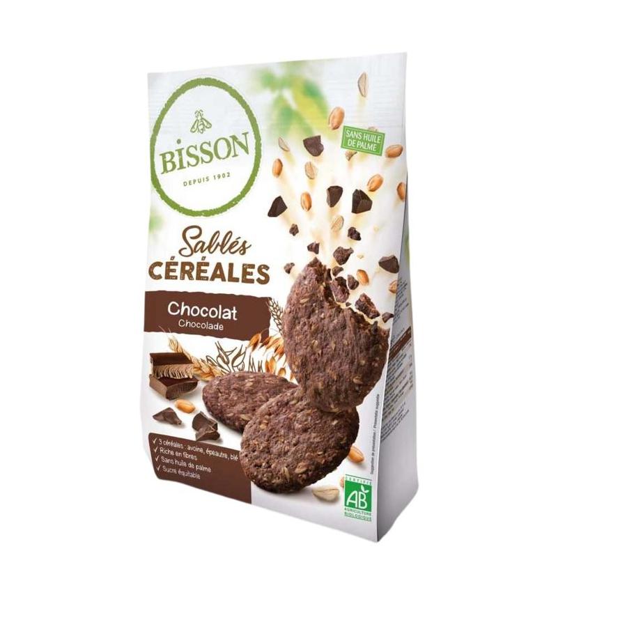 Zandkoekjes chocolade & granen bio