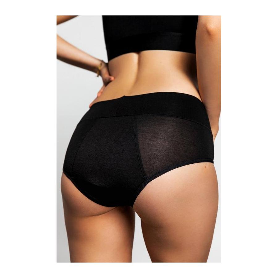 Boyshort low rise maat S zwart teen period