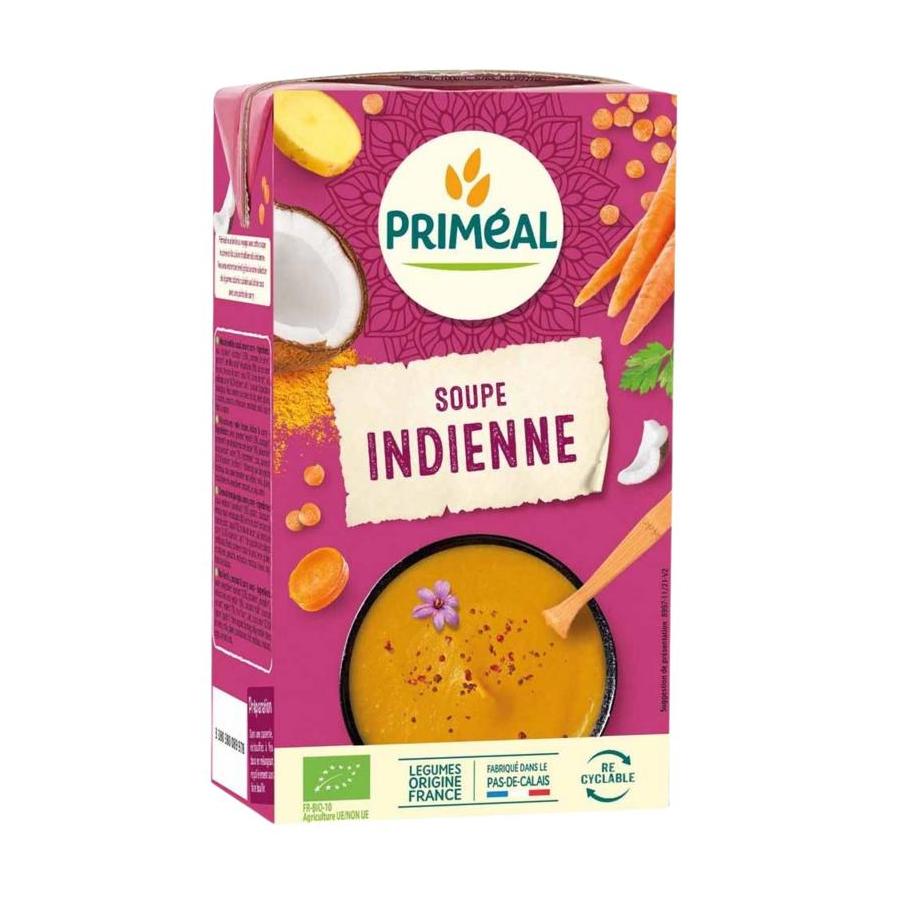 Indiase soep met rode linzen, kokos en curry bio