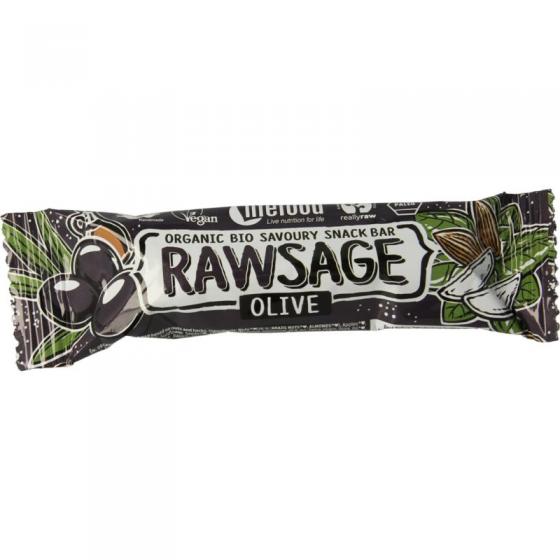 Rawsage olijf hartige snackreep bio raw