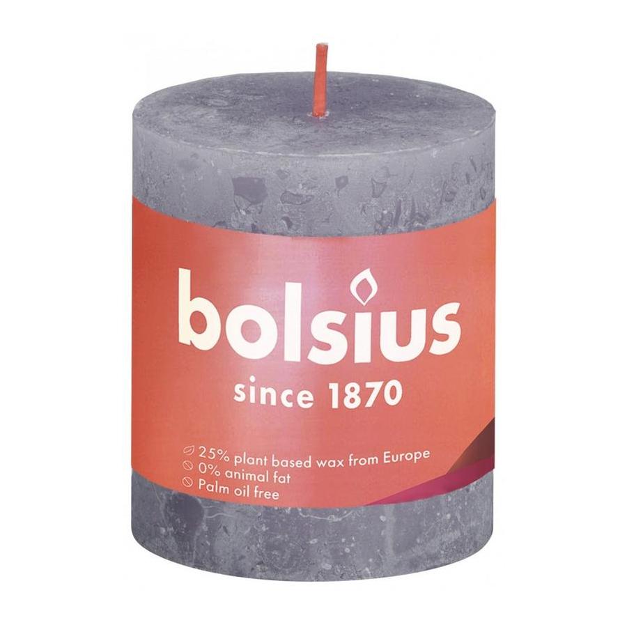 Rustiek stompkaars shine 80/68 frosted lavender