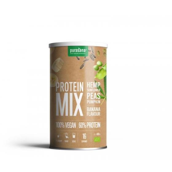 Protein mix pea sunflower hemp banana vegan bio