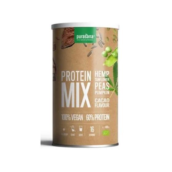 Protein mix pea sunflower hemp cacao vegan bio