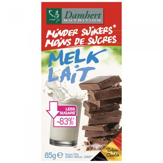 Chocoladetablet melk minder suikers