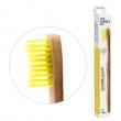 Tandenborstel bamboe adult geel brush soft