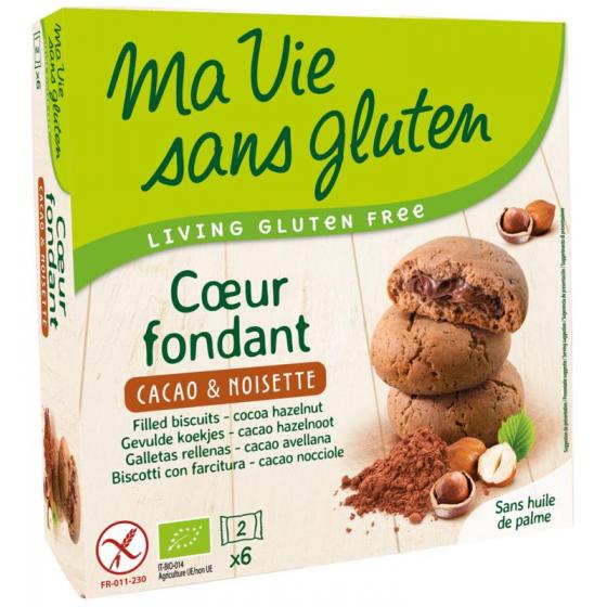 Koekjes met creme choco/hazelnoot glutenvrij bio