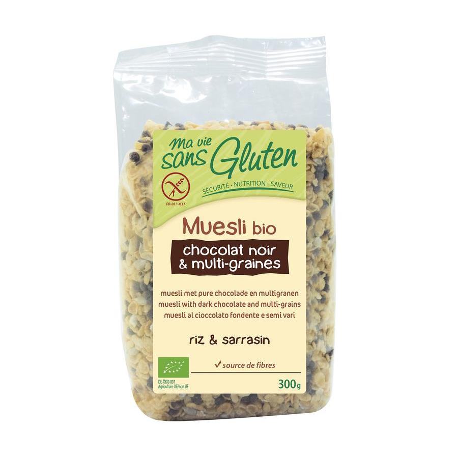 Muesli chocolade en multigranen glutenvrij bio